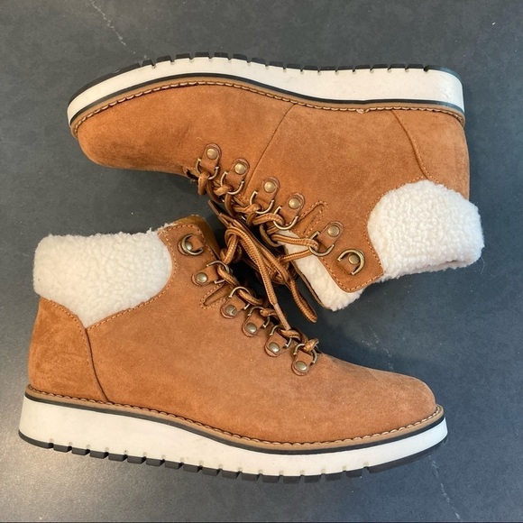 Sonoma sz 7 chestnut faux suede faux fur cuff booties - Picture 11 of 16